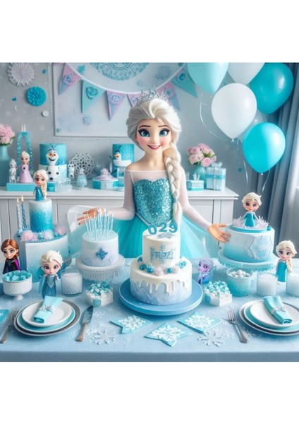 Frozen Elsa 16 Kişilik Sürpriz Hediye Kutulu ve Afiş'li Doğum Günü Parti Malzemeleri Seti fırsatları