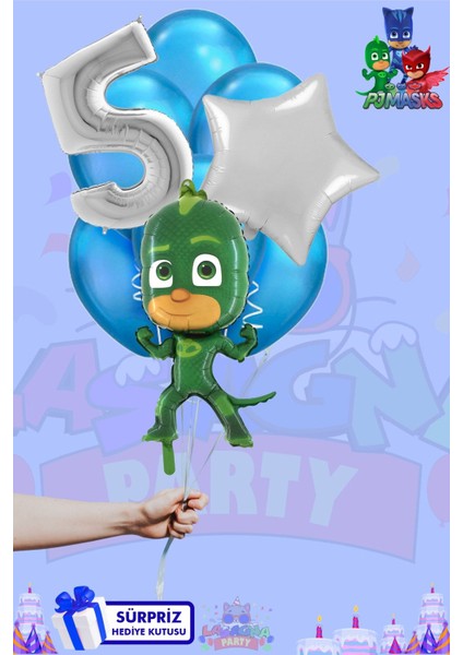 Pijameskililer Temalı Lüx Gümüş Folyo Balon Seti
