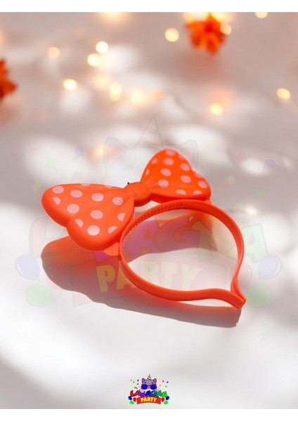 Plastik Işıklı Turuncu Minnie Mouse Taç