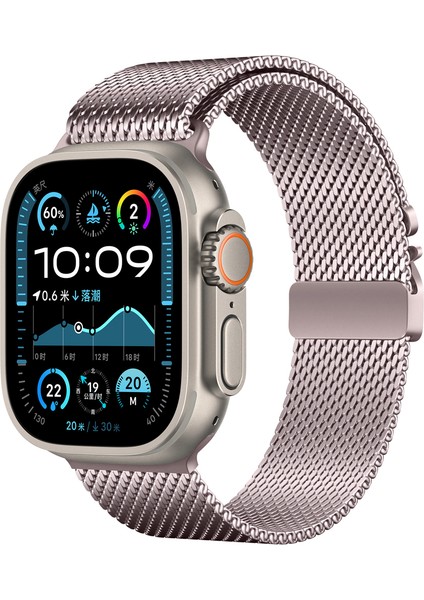 Apple Watch Ultra 49MM Uyumlu Zore KRD-121 Metal Hasır Kordon