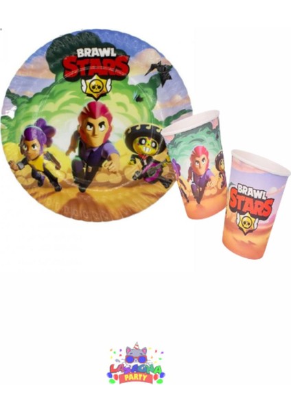 Brawl Stars Tabak ve Bardak 8 Adet - Doğum Günü Parti Seti Malzemeleri fiyatları