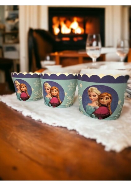 Frozen Elsa & Anna Baskılı Kek Kapsülü 25 Adet - Doğum Günü Parti Seti Malzemeleri fiyatları