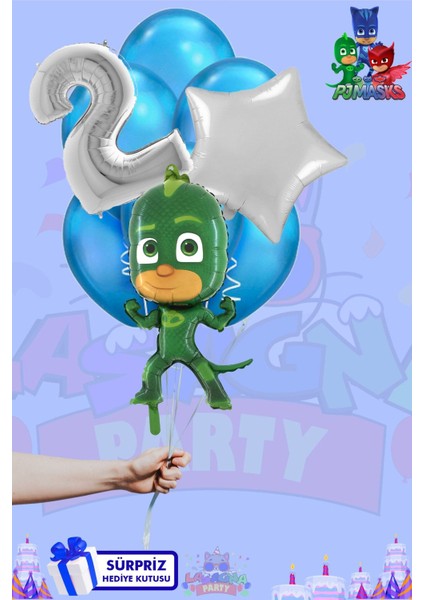 Pijameskililer Temalı Lüx Gümüş Folyo Balon Seti