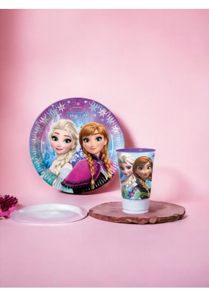 Frozen Elsa Karlar Ülkesi Tabak ve Bardak 8 Adet - Doğum Günü Parti Seti Malzemeleri