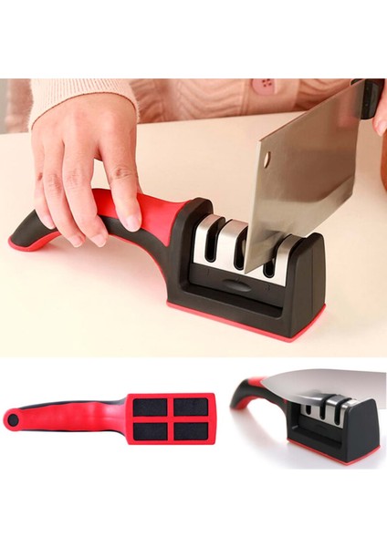 3 Kademeli Profesyonel Bıçak Bileme Aleti Mutfak Makası Bileyici