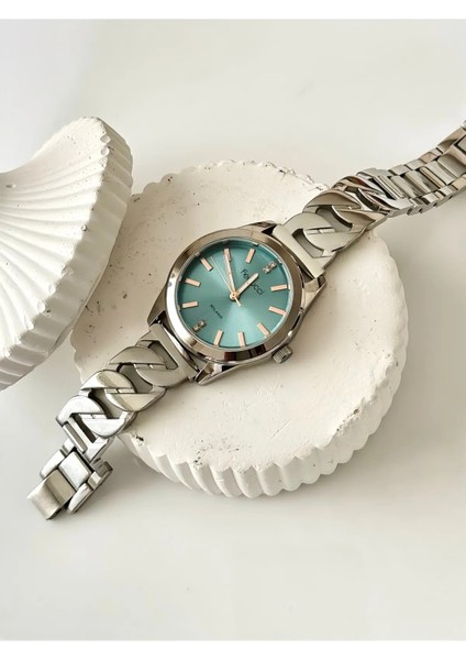 Çelik Özel Tasarım Kadın Kol Saati+Bileklik Hediyeli