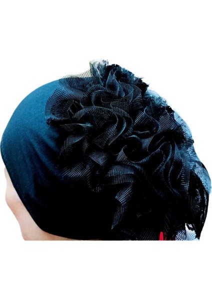 Bone Fırfırlı, Hijab, Tesettür Bone, Topuz, Siyah Penye Dikişli Bone 2 Adet