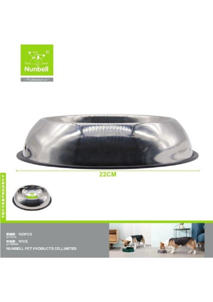 Çelik Mama Kabı Oval 22 cm