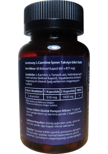 L-Carnitine Carnipure 60 Kapsül