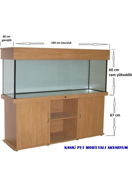 150 cm Mdf Mobilyalı Akvaryum 150X50X60 Cm(Raflı)