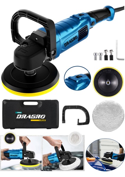 Alman 4200 Watt Bakir Sargili 6 Kademe Devir Ayarlı Polisaj Zımpara Makinası