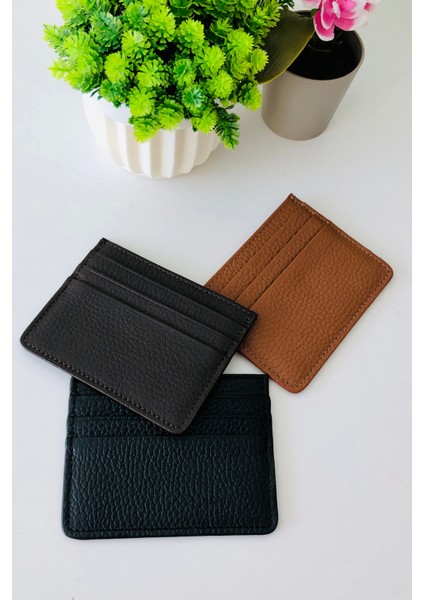 Unisex Hakiki Deri Ince Model Siyah Kartlık Cüzdan fırsatları