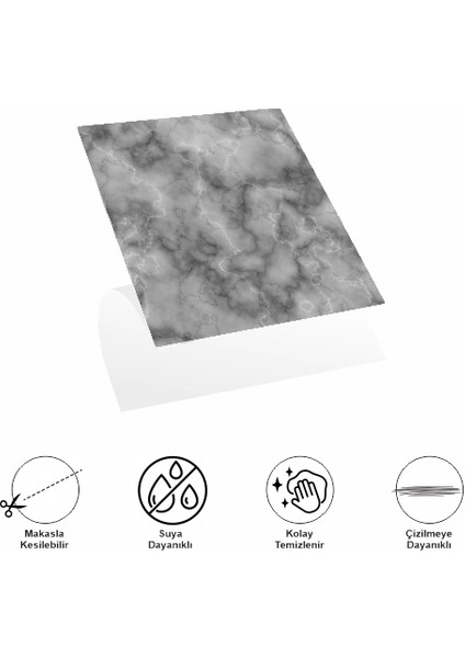 Decohandy Pvc Duvar Karosu 30X30CM 4'lü Paket - Mermer Desenli Siyah 0,36M2 modelleri