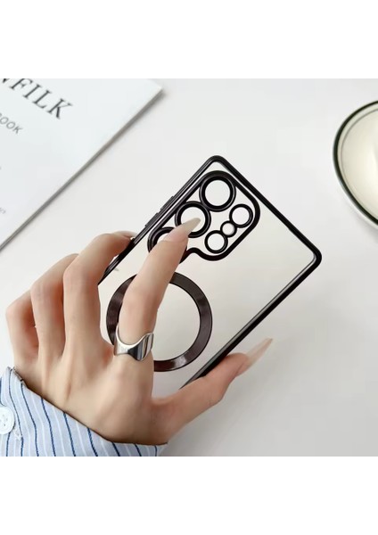 Samsung Galaxy S25 Ultra Kılıf Kamera Lens Korumalı Renkli Magsafe Şeffaf Silikon fırsatları