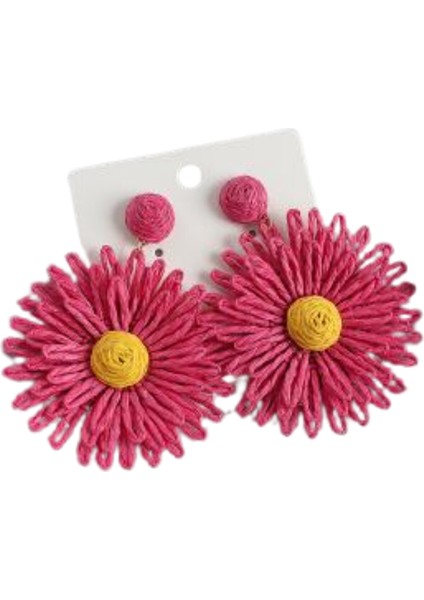 Pembe Çiçek Küpe