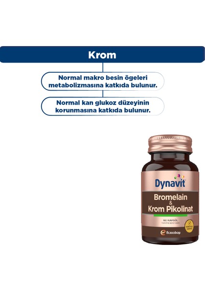 Bromelain & Krom Pikolinat 60 Bitkisel Kapsül - Bromelain, Krom Pikolinat