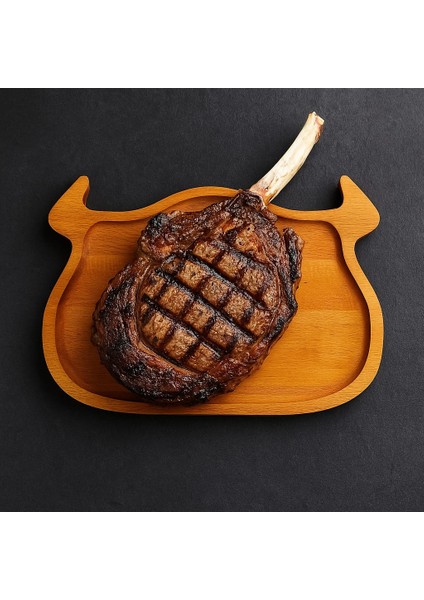 Boğa Boynuzlu Doğal Ahşap Steak Sunum Tabağı fırsatları