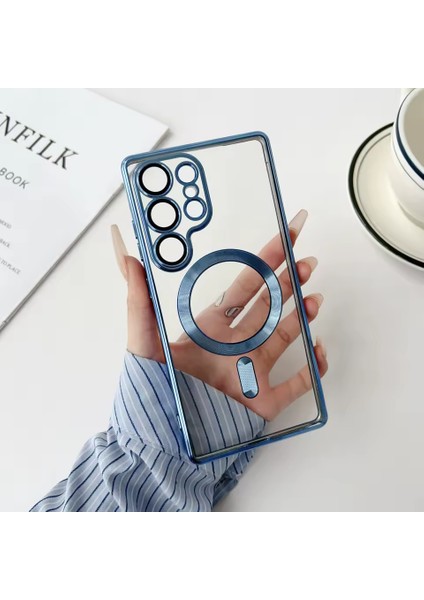 Samsung Galaxy S25 Ultra Kılıf Kamera Lens Korumalı Renkli Magsafe Şeffaf Silikon