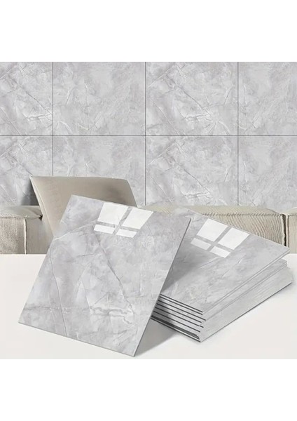 Gri Mermer Desen Duvar Sticker (30X30)