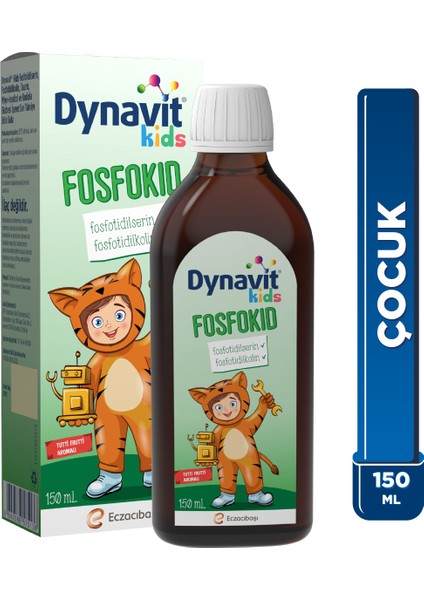 Kids Fosfokid Şurup 150 mL - Fosfotidilserin, Fosfotidilkolin, Taurin, Rodiola Ekstresi