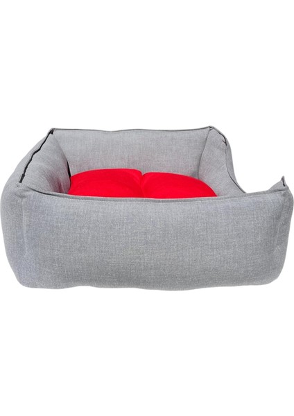 , Gri-Kırmızı -Köpek Yatakları ,kedi Yatakları,gabardin Kumaş,yıkanabilir,yastıklı fırsatları