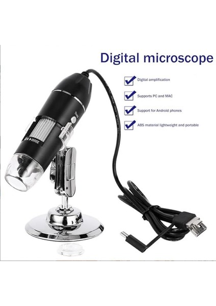 1600X Diji Mikroskop USB 8led Çok Amaçlı Cilt Biyolojik Analiz Tel Tamiri Muayene Kamerası