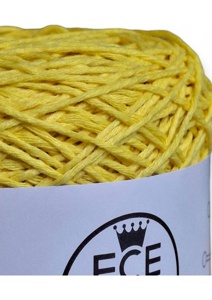 Sarı Renkli,bükümlü, %100 Koton, El Örgü Ipi (200 Gr.)