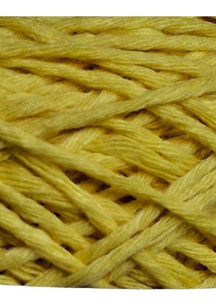 Sarı Renkli,bükümlü, %100 Koton, El Örgü Ipi (200 Gr.)