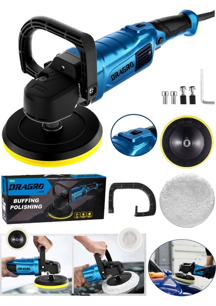 Alman Profesyonel 1800 W 6 Kademeli Kutulu Pasta Cila ve Zımpara Makinesi