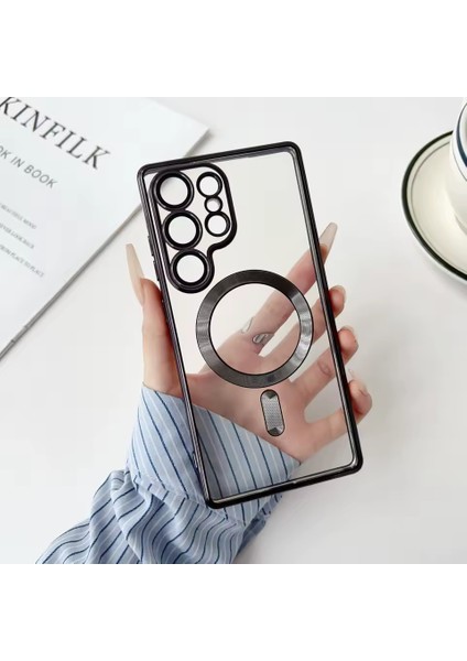 Samsung Galaxy S25 Ultra Kılıf Kamera Lens Korumalı Renkli Magsafe Şeffaf Silikon