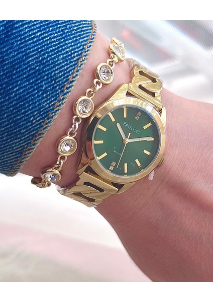 6 Renk Seçenekli Çelik Kadın Kol Saati+Bileklik Hediye