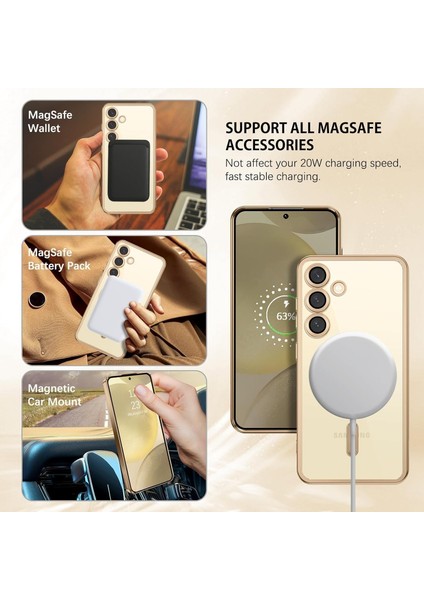 Samsung Galaxy S24 Fe Kılıf Kamera Lens Korumalı Renkli Magsafe Şeffaf Silikon Kırmızı fiyatları