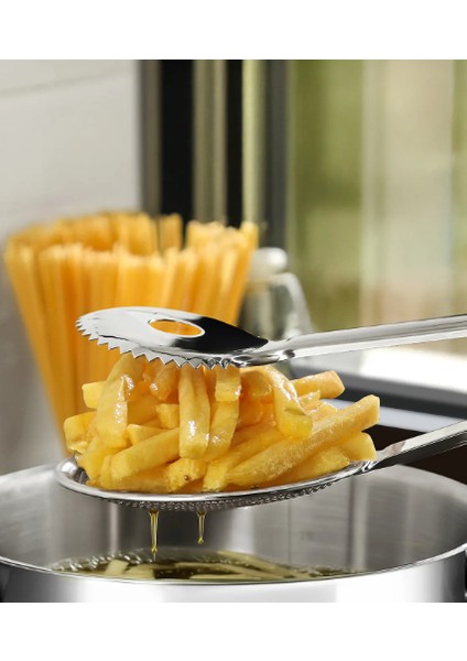 Paslanmaz Çelik Süzgeçli Kızartma Haşlama Maşası Kevgir modelleri