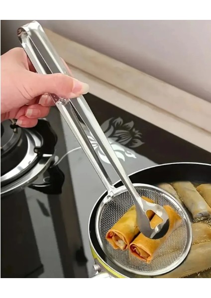 Paslanmaz Çelik Süzgeçli Kızartma Haşlama Maşası Kevgir fırsatları