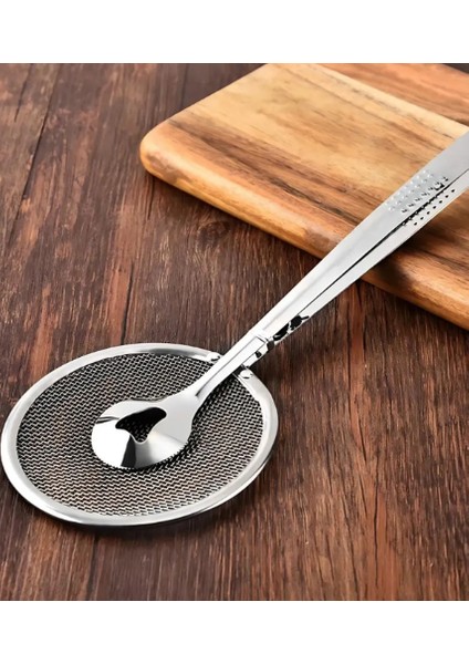 Paslanmaz Çelik Süzgeçli Kızartma Haşlama Maşası Kevgir