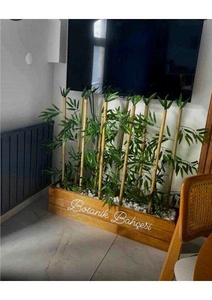 Ahşap Çam Lambiri Saksıda 1 Metre Boyunda Yapay Bambu Ağaç Çiçek Bitki modelleri