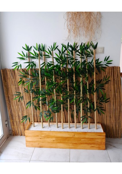 Ahşap Çam Lambiri Saksıda 1 Metre Boyunda Yapay Bambu Ağaç Çiçek Bitki fiyatları