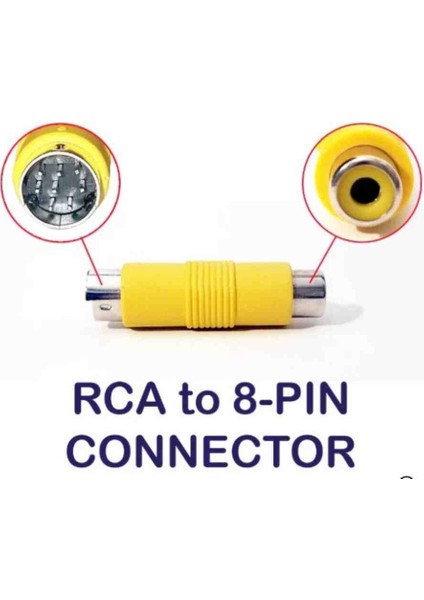 8 Pin S-Video Erkek To Rca Dişi Adapter