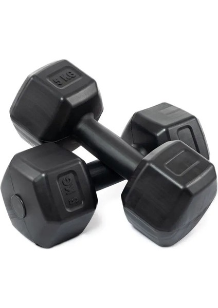 5 kg x 2 Adet Siyah Dambıl Seti, Ikili Dumbell Set