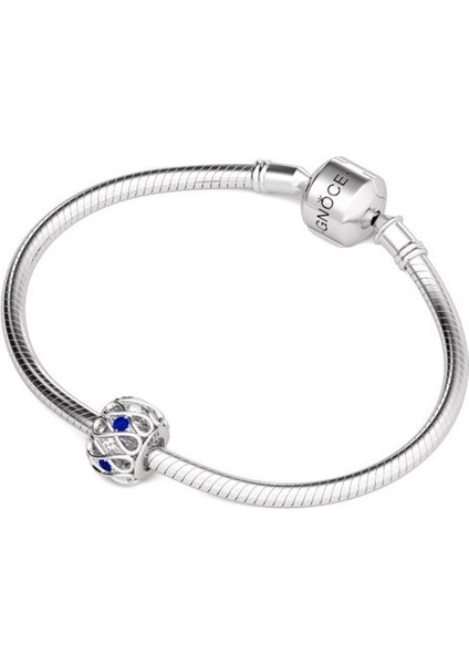 "Sonsuz Umut" Mavi-Beyaz Berrak Kristallerle Işlenmiş Charm, 925 Ayar Gümüş modelleri