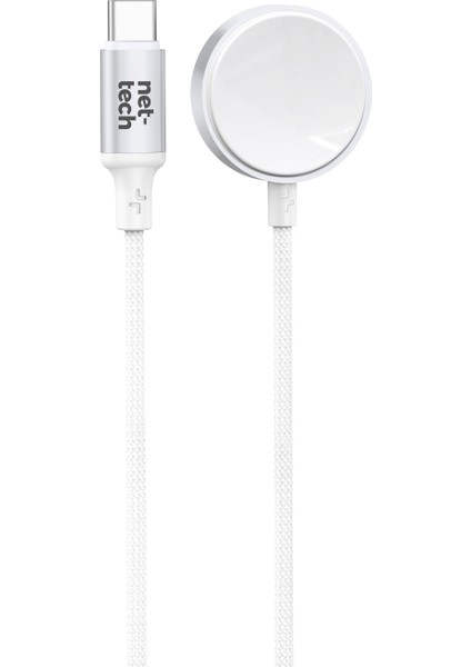 Kablosuz Beyaz Manyetik Saat Şarj Cihazı | Apple Watch ve Tüm Manyetik Uyumlu Saatlerle UYUMLU,100CM