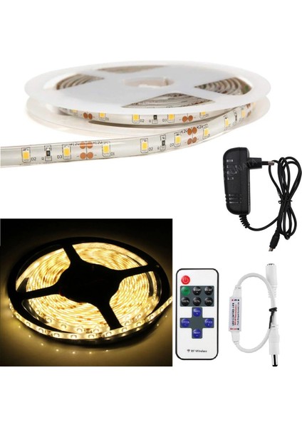 Şerit LED Rf Kumandalı Kontrol Cihazı 12VOLT Adaptör Set Tak Çalıştır(5metre)
