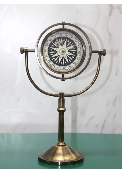 Pirinç Masa Üstü Pusula Model 4