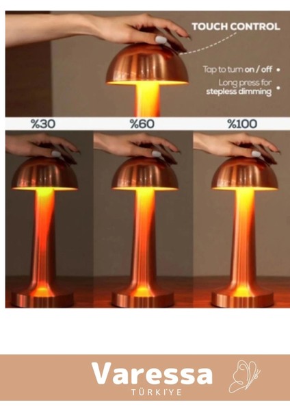 Premium Özel Tasarım 3 Modlu 23 cm x 9 cm Modern Aç/kapa Butonlu Mantar Dokunmatik LED Masa Lambası modelleri
