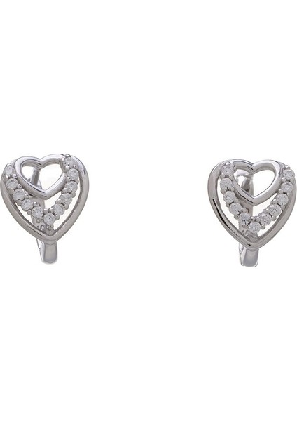 Kalp Model-3 925 Ayar Gümüş Zirkon Taşlı Kadın Küpe fiyatları