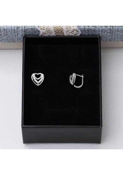 Kalp Model-3 925 Ayar Gümüş Zirkon Taşlı Kadın Küpe fırsatları