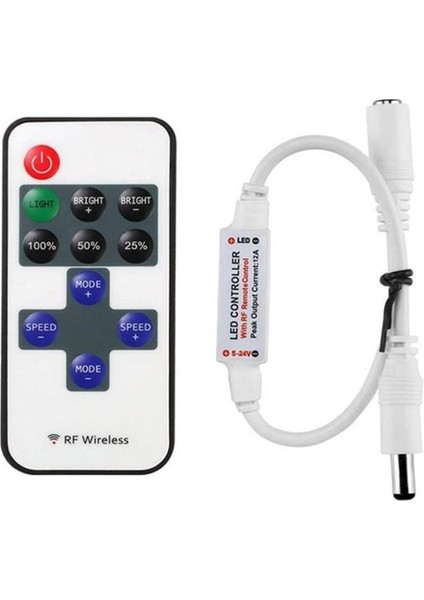 Şerit LED Rf Kumandalı Kontrol Cihazı 12VOLT Adaptör Set Tak Çalıştır(5metre) modelleri
