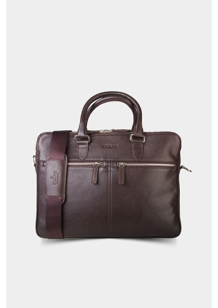 Hakiki Deri Kahverengi 15.4 İnç Laptop Bölmeli Evrak Çantası (323)