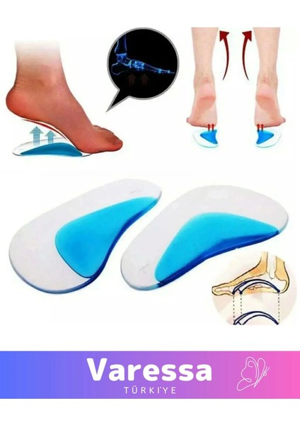 Premium Anatomik Boşluk Doldurucu Jel Düz Tabanlık Ark Desteği Silikon Ayak Tabanlığı Kadın Erkek fırsatları