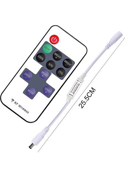 Şerit LED Rf Kumandalı Kontrol Cihazı 12VOLT Adaptör Set Tak Çalıştır(5metre)